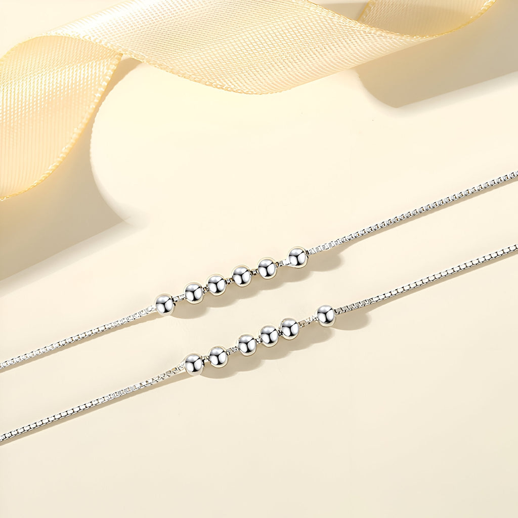 Bracelet en argent sterling pour femme, petites perles rondes, modèle Sigrid - La Boutique du Bracelet