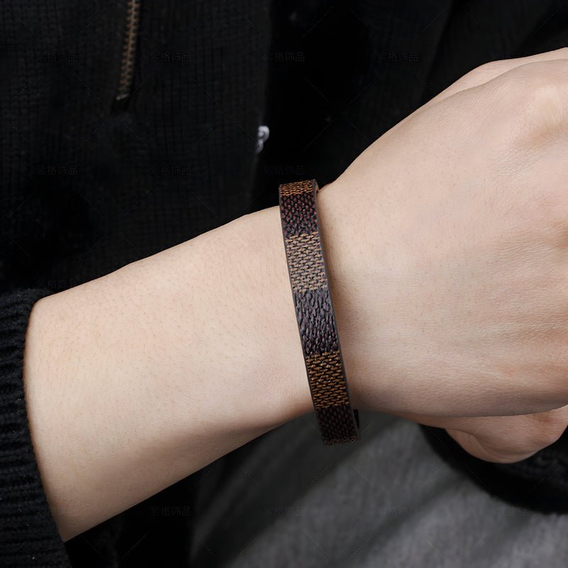 Leren armband, trendy voor heren, model Nathan