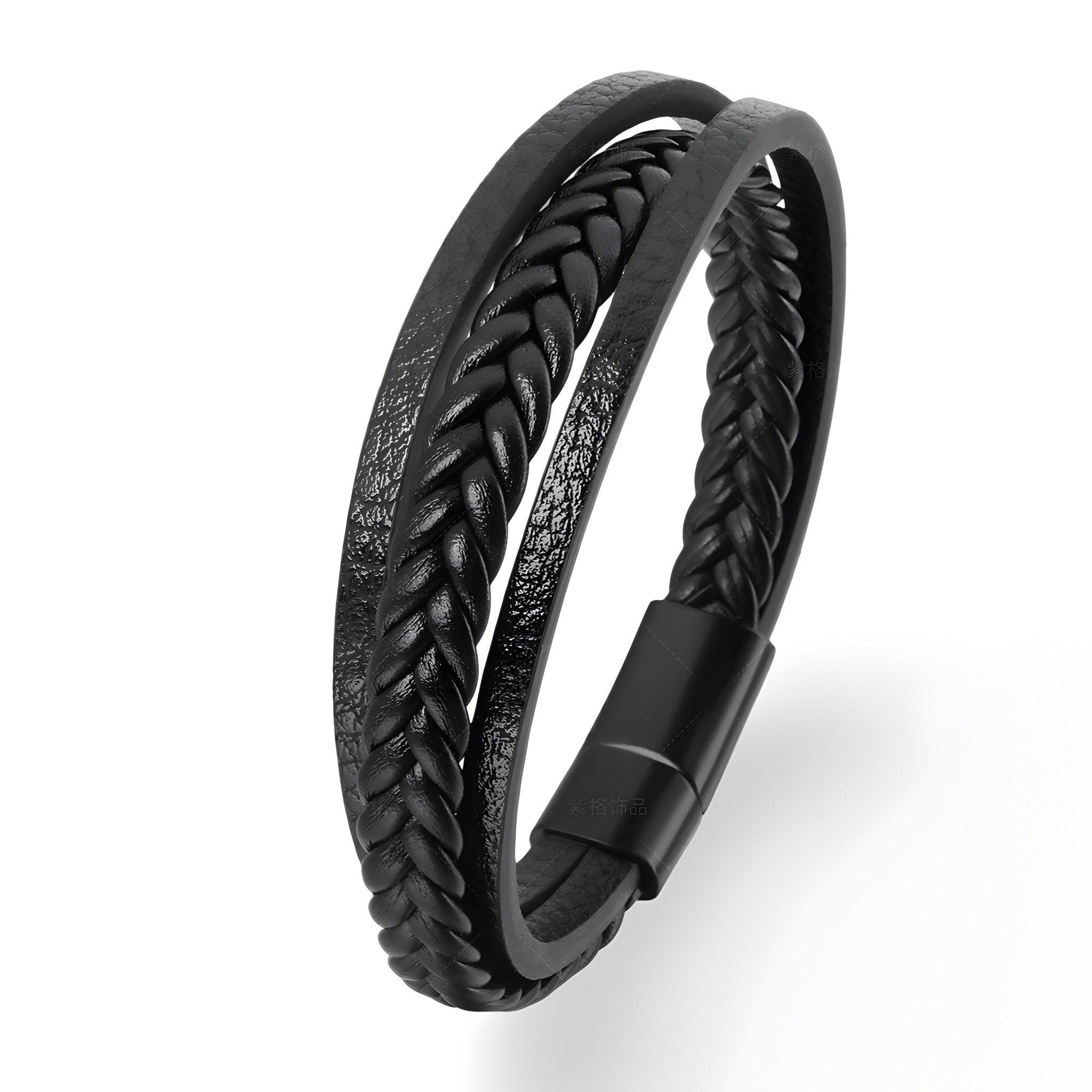 Bracelet en cuir tressé, tendance, modèle Antoine - La Boutique du Bracelet