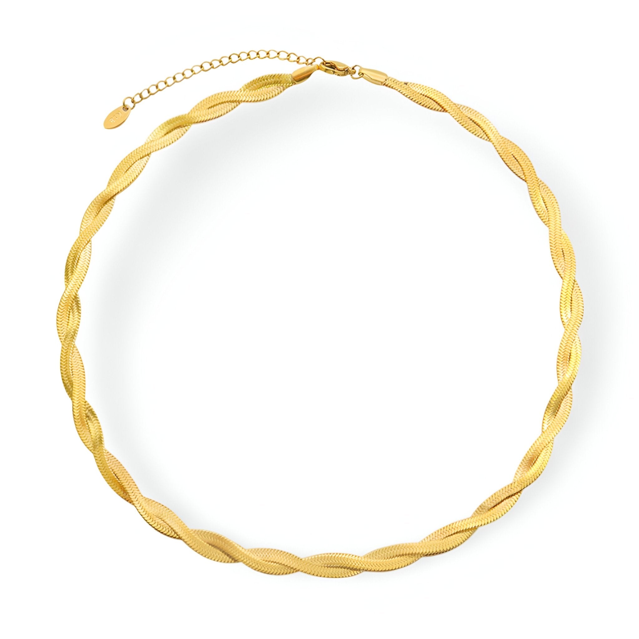 Bracelet fin en titane plaqué or 18 carats avec maille enroulée torsadée, modèle Margaux.