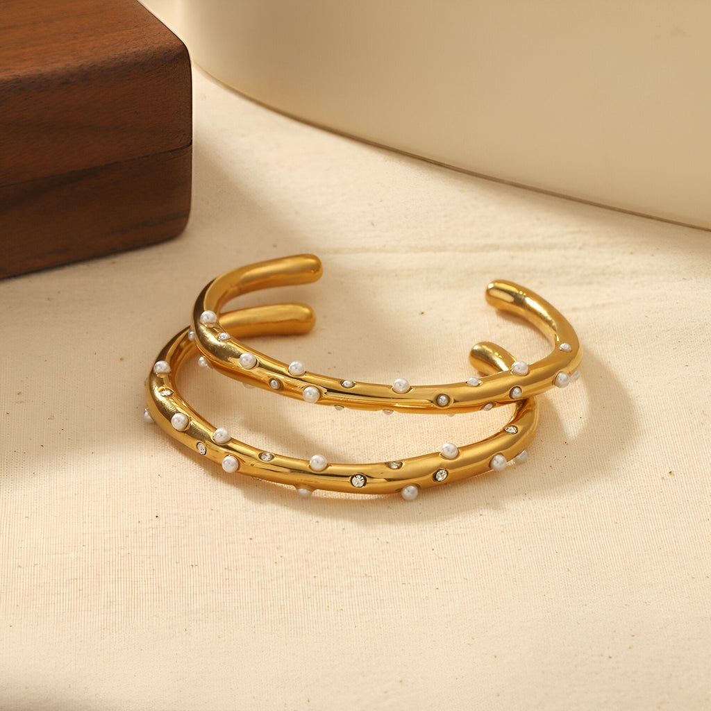 Bracelet jonc à perles, modèle Eliora - La Boutique du Bracelet