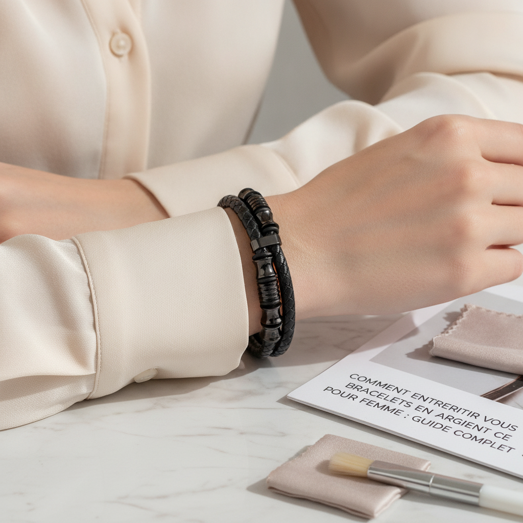 Illustration pour l'article : Comment entretenir vos bracelets en argent pour femme : guide complet