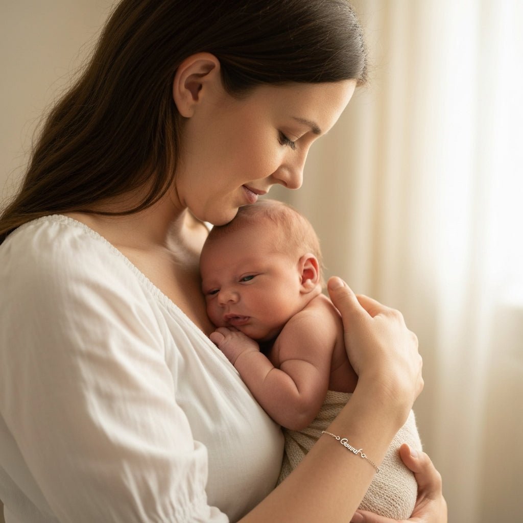 Illustration pour l'article : Bracelet de maternité et naissance : les plus beaux cadeaux pour une nouvelle maman