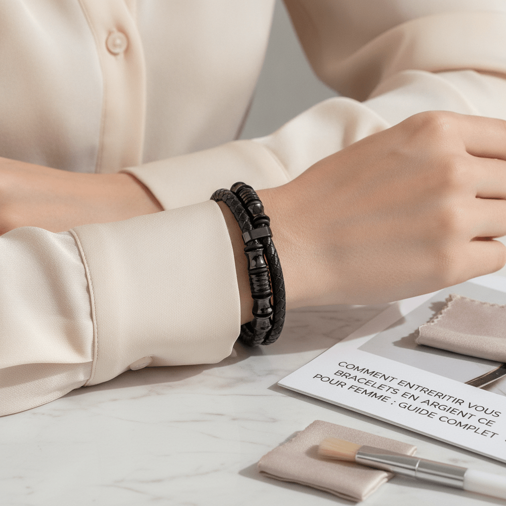 Illustration pour l'article : Comment entretenir vos bracelets en argent pour femme : guide complet