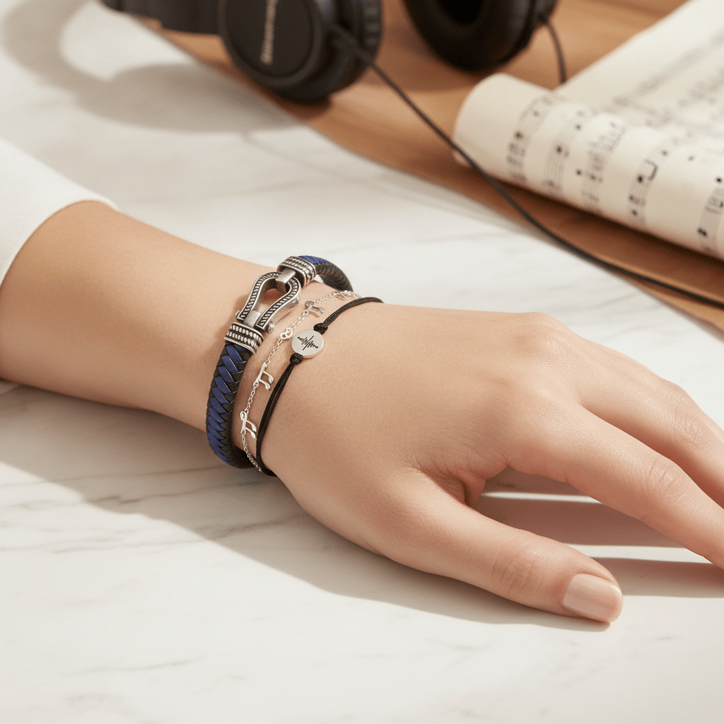 Illustration pour l'article : Fête de la Musique 2024 : bracelets inspirés de la musique pour femme