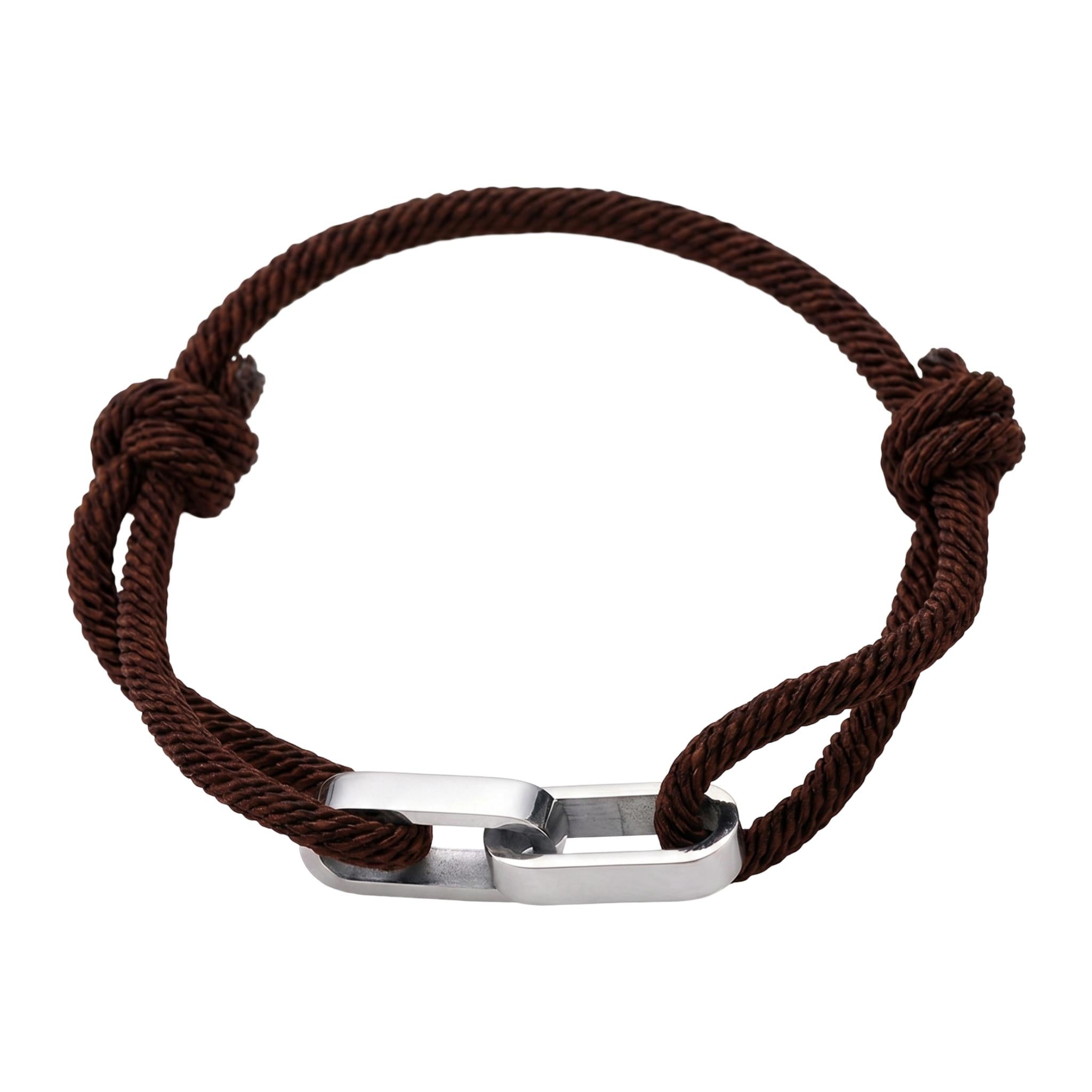 Adjustable Cord Bracelet, Customizable Stainless Steel, Personalized Engraved Jewelry, Unique Gift, Wrist Accessory, Pacore Model