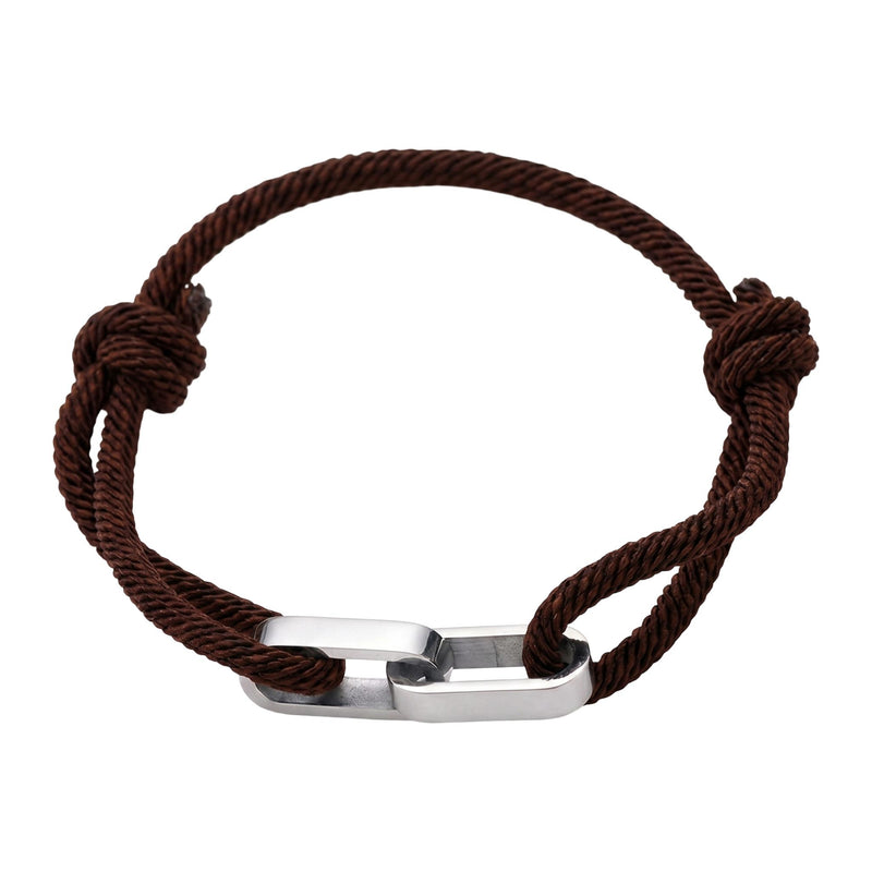 Adjustable Cord Bracelet, Customizable Stainless Steel, Personalized Engraved Jewelry, Unique Gift, Wrist Accessory, Pacore Model