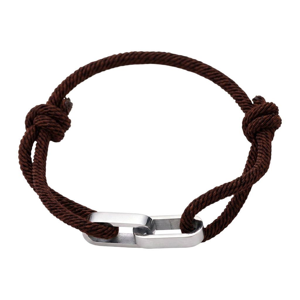 Adjustable Cord Bracelet, Customizable Stainless Steel, Personalized Engraved Jewelry, Unique Gift, Wrist Accessory, Pacore Model