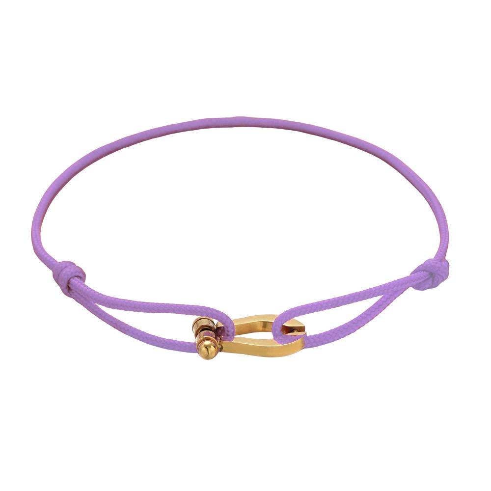 Verstellbares Armband aus Nylonband, Hufeisen-Motiv aus Edelstahl, Modell Ulrich
