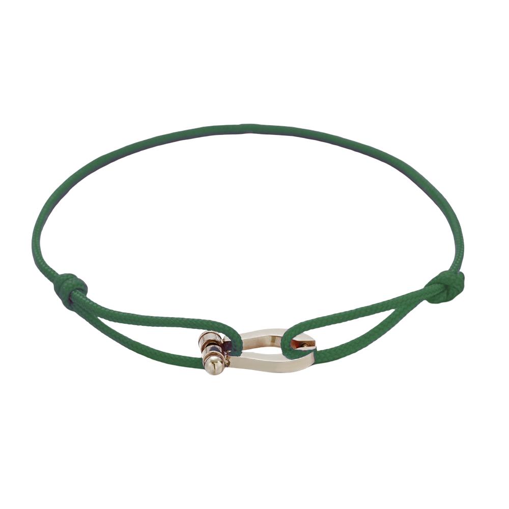 Verstellbares Armband aus Nylonband, Hufeisen-Motiv aus Edelstahl, Modell Ulrich