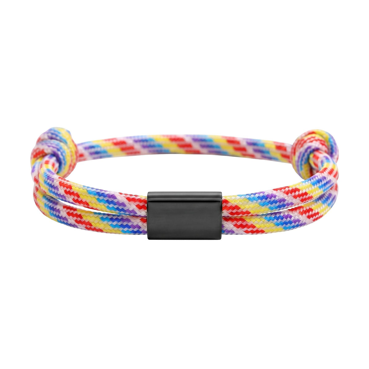 Customizable paracord bracelet, engravable stainless steel plate, adjustable, Veyron model