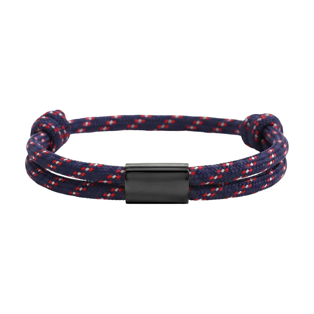 Bracelet en nylon tressé, plaque en acier inoxydable personnalisable, bijou ajustable, idée cadeau facile homme et femme, modèle Veyron