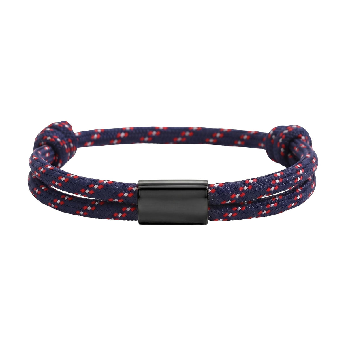 Customizable paracord bracelet, engravable stainless steel plate, adjustable, Veyron model