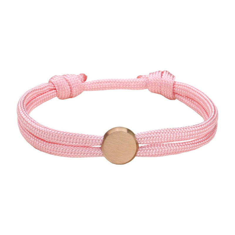 Bracelet Cordon Ajustable, Médaillon Acier Inoxydable, Bijou Personnalisable, Gravure Offerte, Cadeau Unique, modèle Marsin