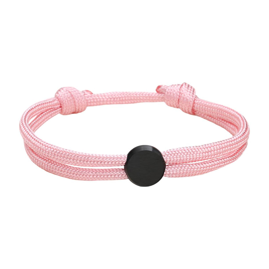 Bracelet Cordon Ajustable, Médaillon Acier Inoxydable, Bijou Personnalisable, Gravure Offerte, Cadeau Unique, modèle Marsin