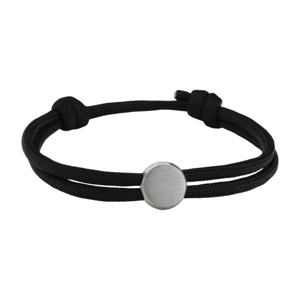 Bracelet Cordon Ajustable, Médaillon Acier Inoxydable, Bijou Personnalisable, Gravure Offerte, Cadeau Unique, modèle Marsin