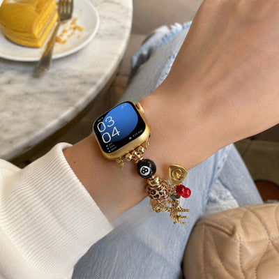 Bracelet Apple Watch à charms pendants, chaîne ajustable en alliage métallique, bijoux fantaisie originaux, modèle Kidra