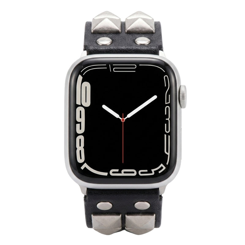 Bracelet à clous pour Apple Watch, design punk, détails métalliques pyramidaux, modèle Kurt