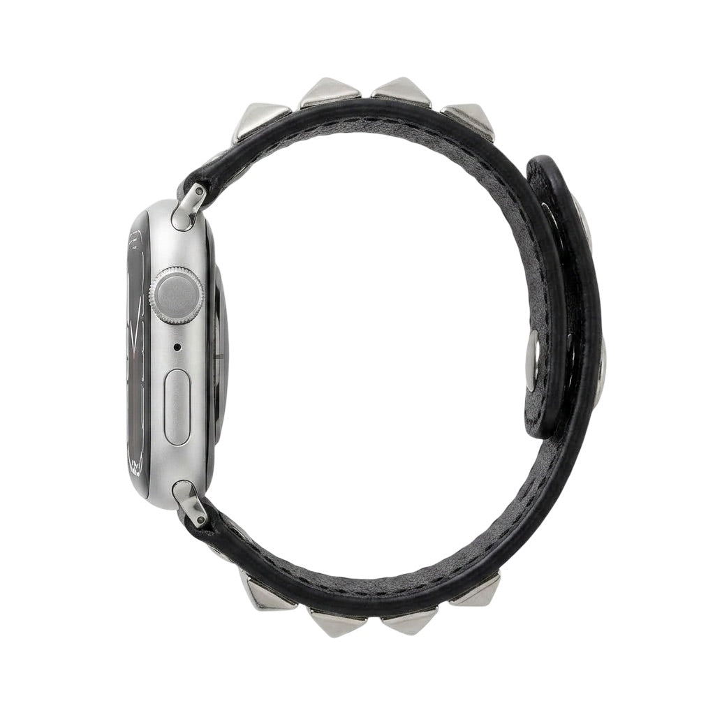 Bracelet à clous pour Apple Watch, design punk, détails métalliques pyramidaux, modèle Kurt