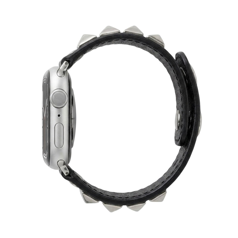 Bracelet à clous pour Apple Watch, design punk, détails métalliques pyramidaux, modèle Kurt