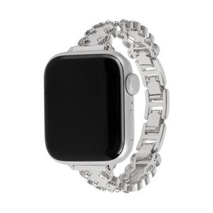 Bracelet Apple Watch à maillons sertis, ajustement facile par clips, accessoire parfait pour briller au quotidien, modèle Kintie