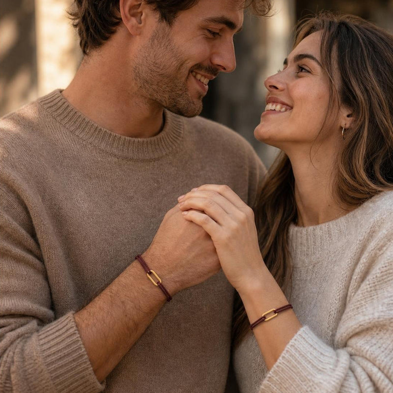 Bracelet cordon tressé ajustable, boucle acier inoxydable personnalisable, modèle Milor