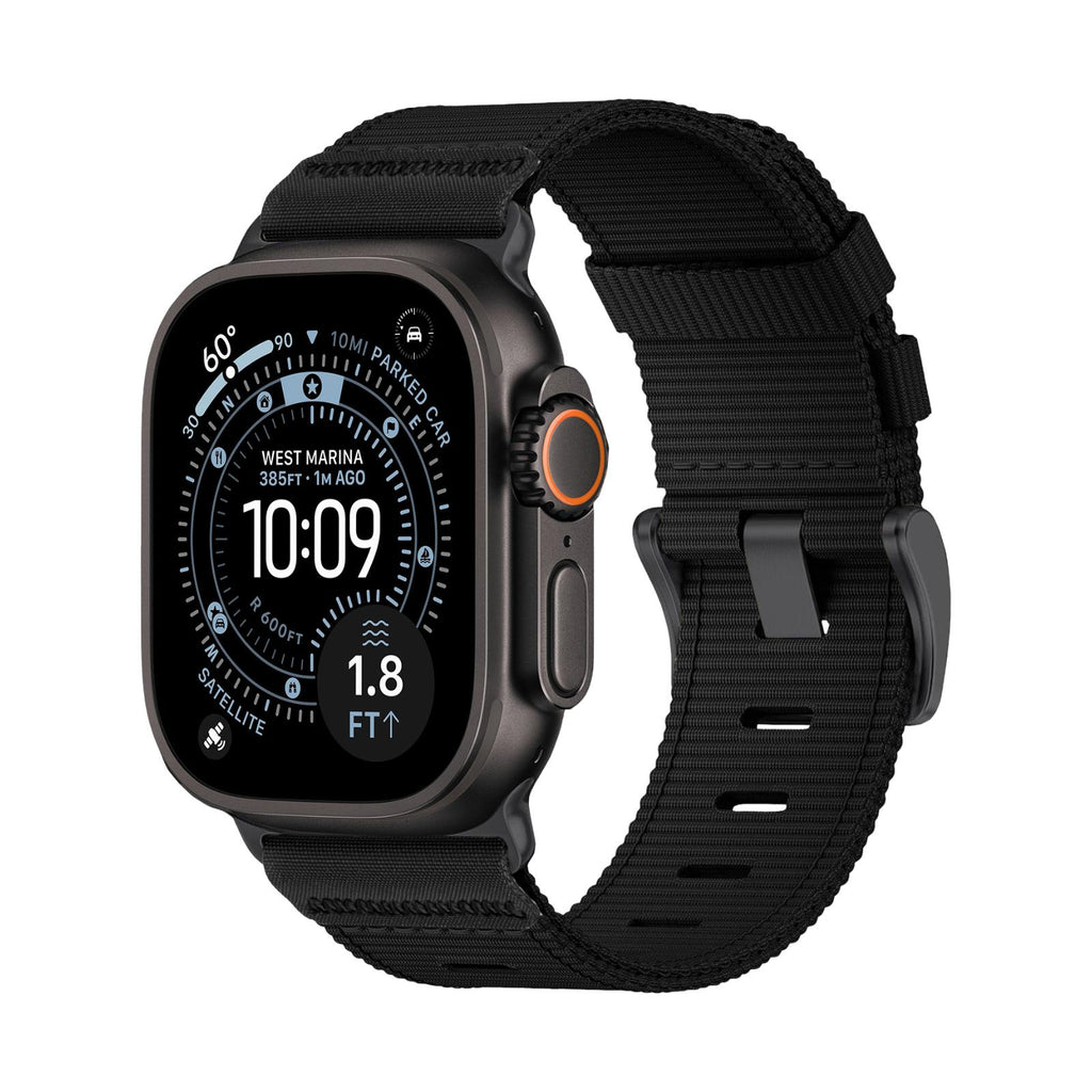 Apple Watch-armbånd i militær nylon, robust urrem til mænd, slidstærk udskiftningsrem, ekstremt sportsaccessory, taktisk armbånd med spænde, model Belgrade