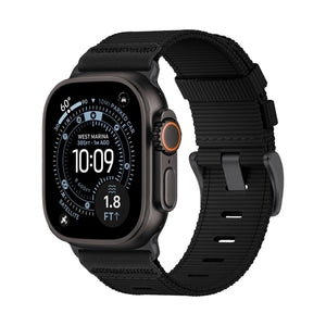 Apple Watch-armbånd i militær nylon, robust urrem til mænd, slidstærk udskiftningsrem, ekstremt sportsaccessory, taktisk armbånd med spænde, model Belgrade