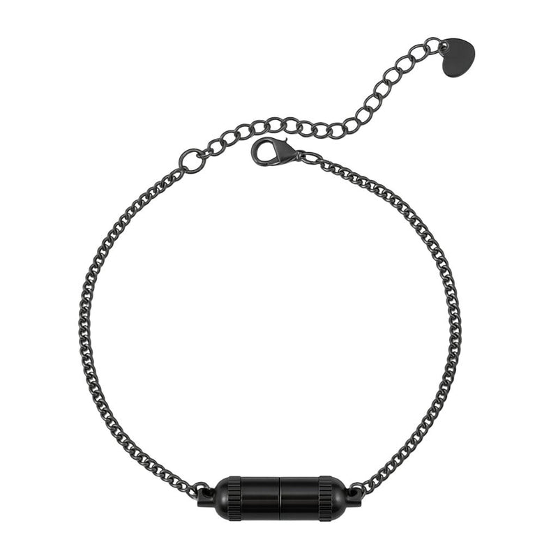 Emotia model stainless steel capsule message bracelet, adjustable, with a small paper to slip inside, a keepsake gift to offer and cherish