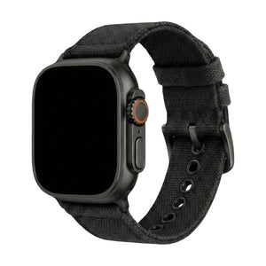 Apple Watch Armband aus dickem, doppellagigem Gewebe, robuster Stil, Stahlschließe, langanhaltender Tragekomfort am Handgelenk, Modell Jeffrey