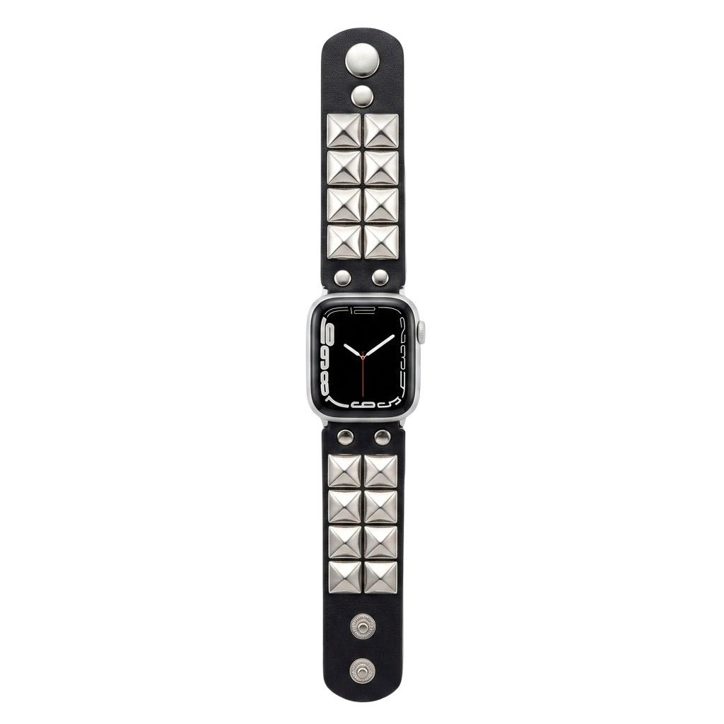 Βραχιόλι με καρφιά για Apple Watch, punk σχεδιασμός, μεταλλικές πυραμιδοειδείς λεπτομέρειες, μοντέλο Kurt