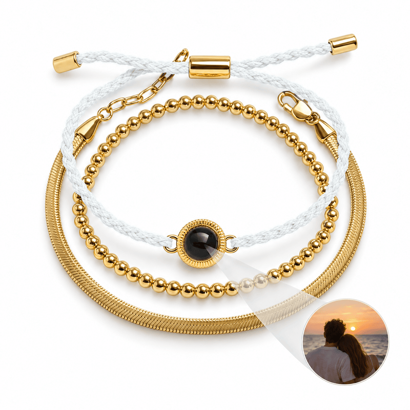 Bracelet Jivana Or et blanc — trio empilé fidèle à la source V5