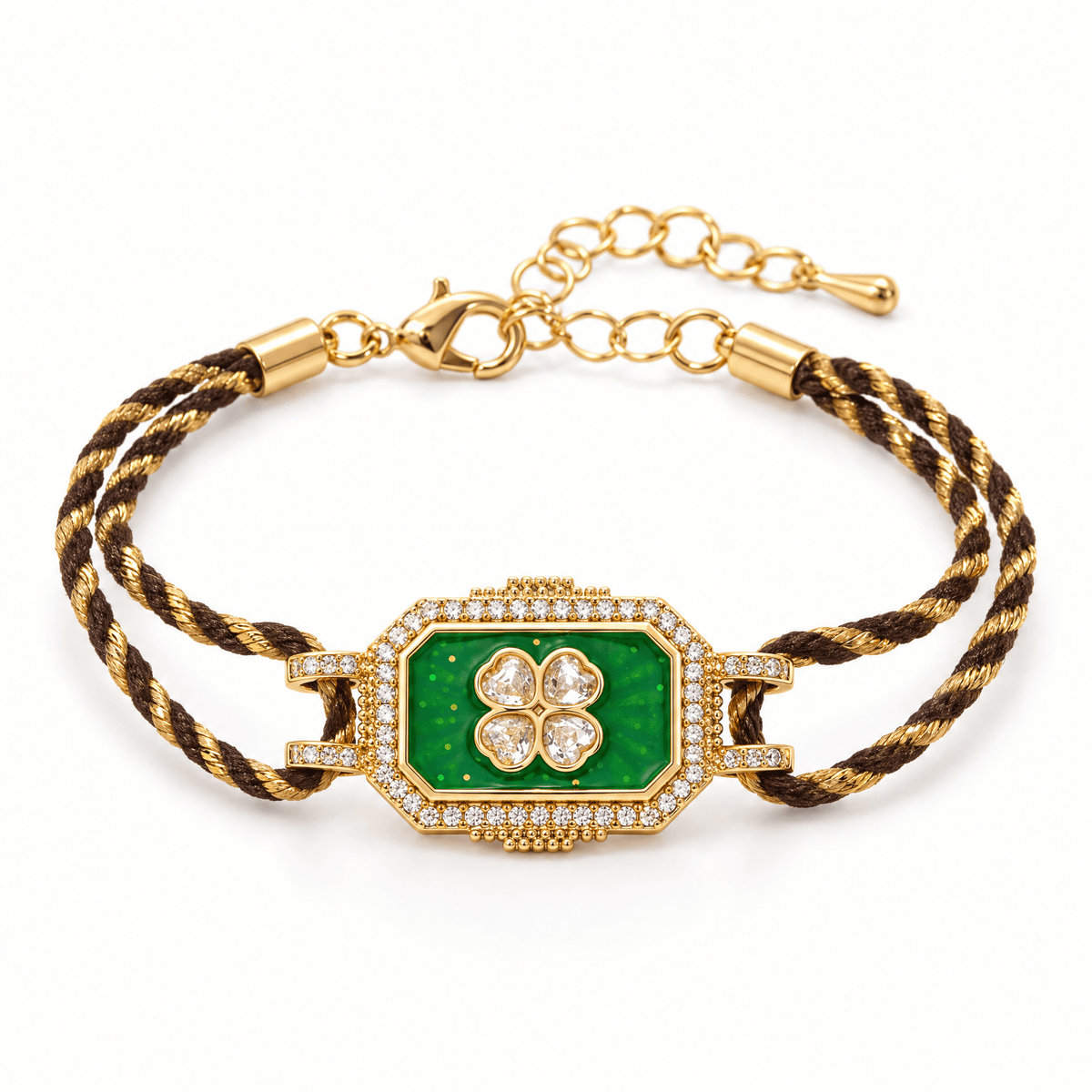 Bracelet Térise Vert posé de face sur fond blanc