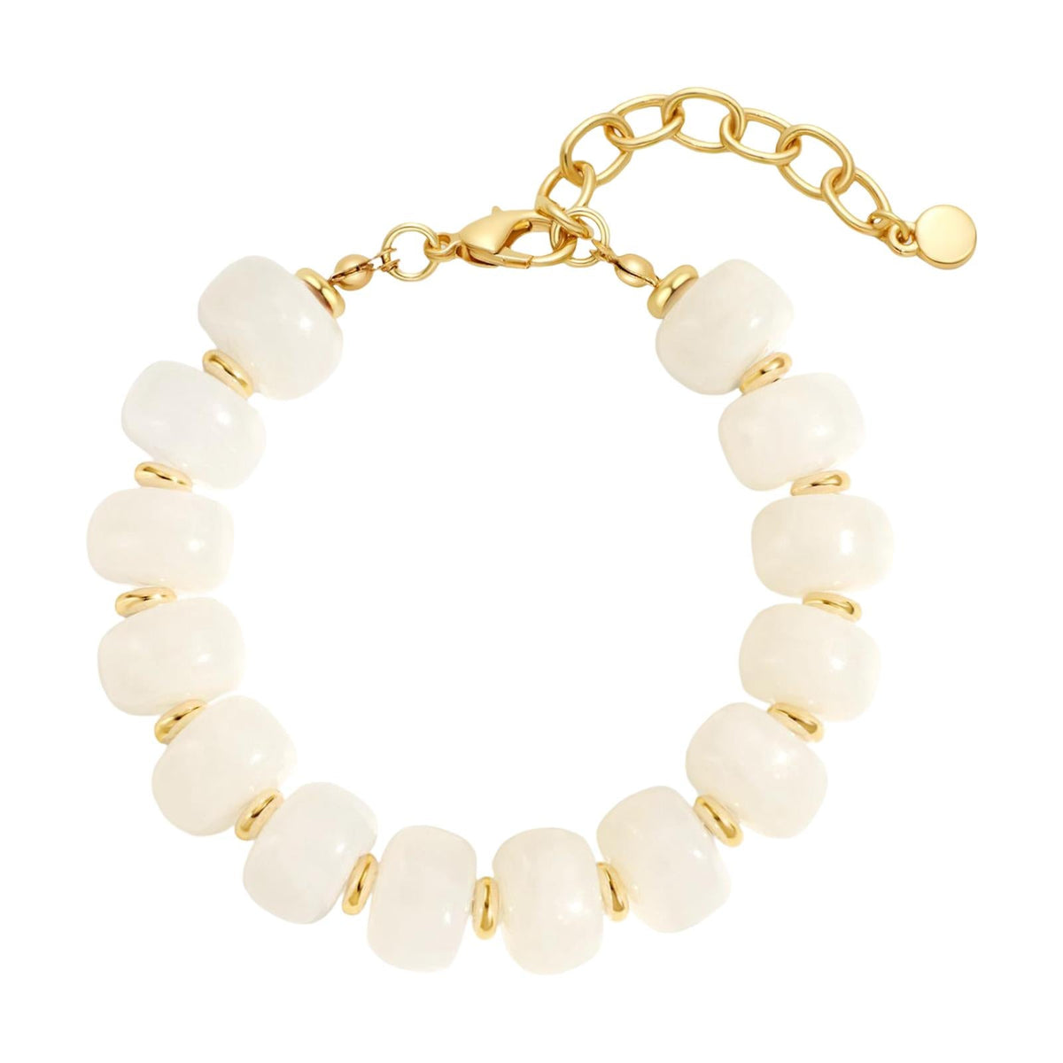 Bracelet ajustable orné de perles en résine lumineuse, avec une chaîne dorée élégante pour sublimer votre poignet, un accessoire féminin idéal pour toutes vos tenues, modèle Limna