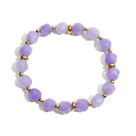 Bracelet améthyste, pierre naturelle élastique, pour femme, modèle Auralis - La Boutique du Bracelet