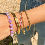 Bracelet améthyste, pierre naturelle élastique, pour femme, modèle Auralis - La Boutique du Bracelet