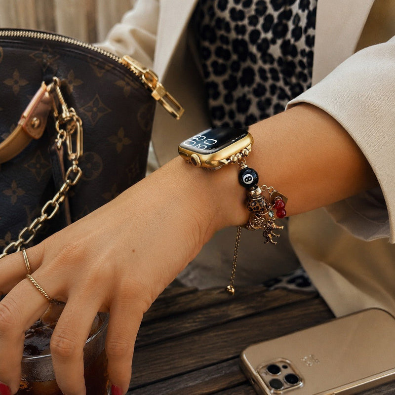 Bracelet Apple Watch à charms pendants, chaîne ajustable en alliage métallique, bijoux fantaisie originaux, modèle Kidra