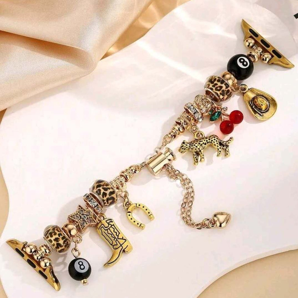 Bracelet Apple Watch à charms pendants, chaîne ajustable en alliage métallique, bijoux fantaisie originaux, modèle Kidra