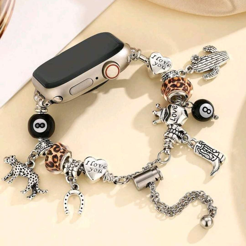 Bracelet Apple Watch à charms pendants, chaîne ajustable en alliage métallique, bijoux fantaisie originaux, modèle Kidra