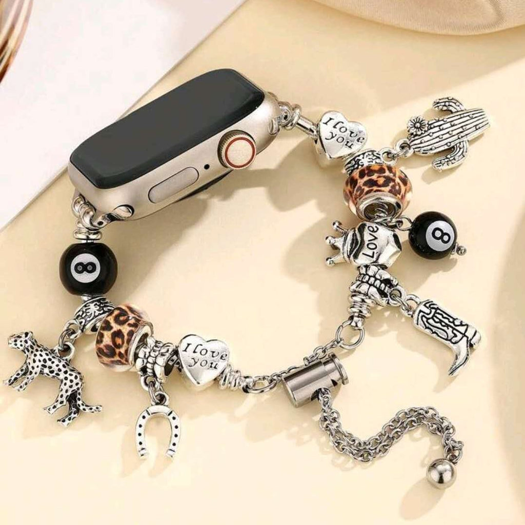 Bracelet Apple Watch à charms pendants, chaîne ajustable en alliage métallique, bijoux fantaisie originaux, modèle Kidra