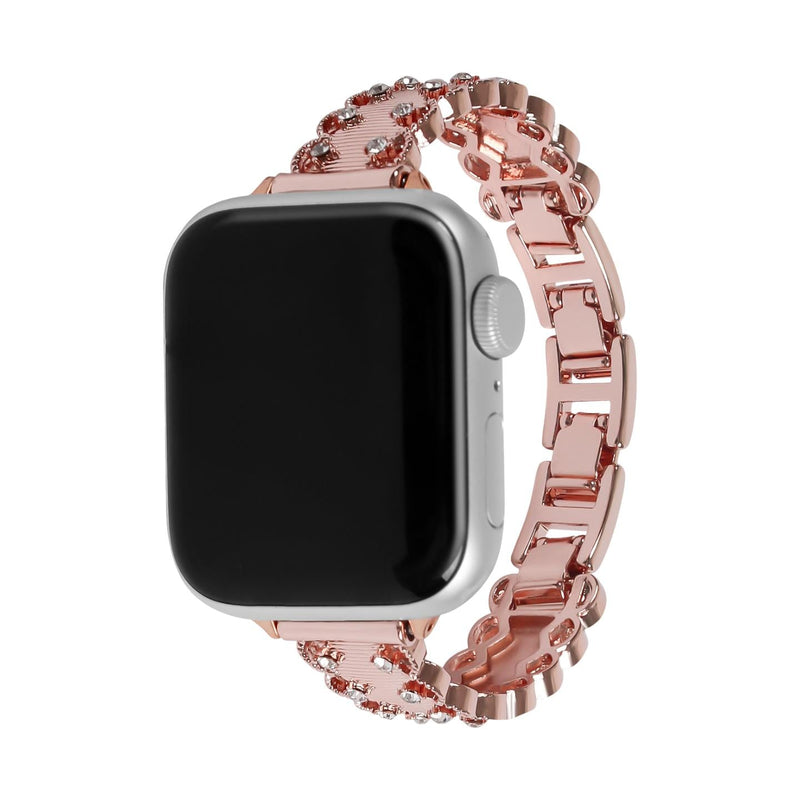 Bracelet Apple Watch à maillons sertis, ajustement facile par clips, accessoire parfait pour briller au quotidien, modèle Kintie