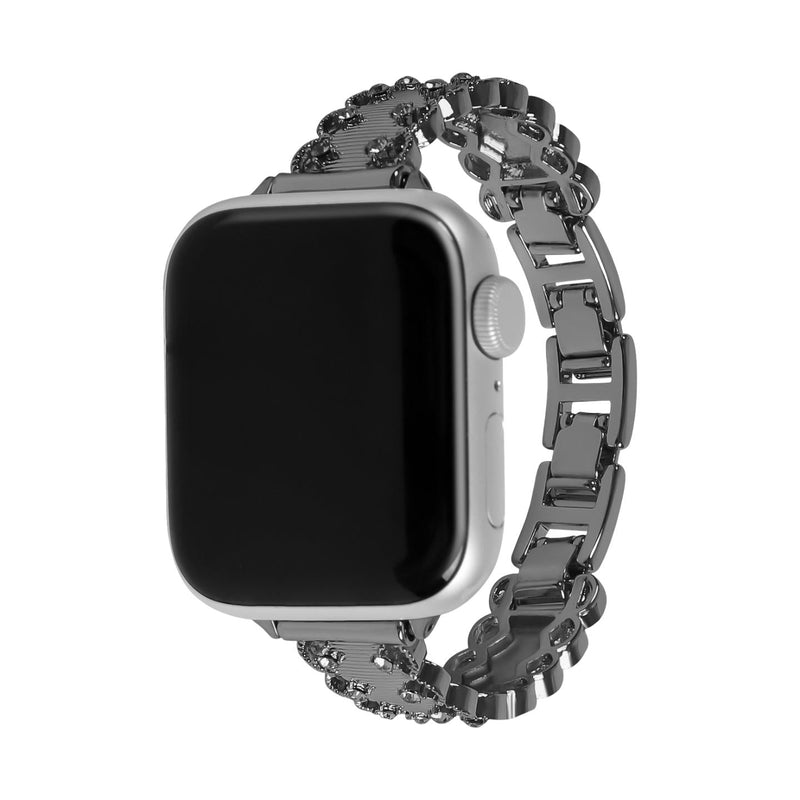 Bracelet Apple Watch à maillons sertis, ajustement facile par clips, accessoire parfait pour briller au quotidien, modèle Kintie