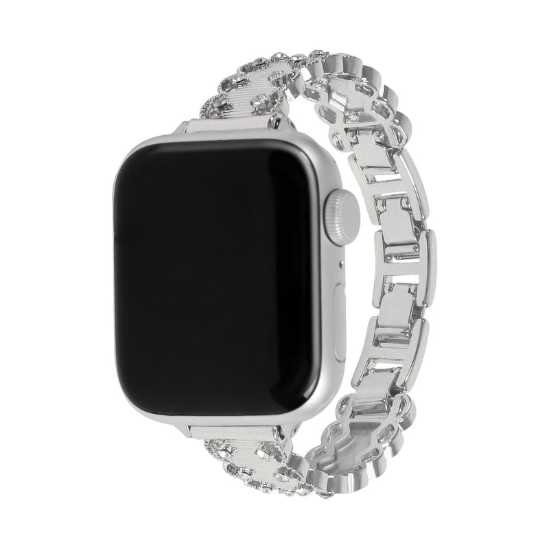 Bracelet Apple Watch à maillons sertis, ajustement facile par clips, accessoire parfait pour briller au quotidien, modèle Kintie