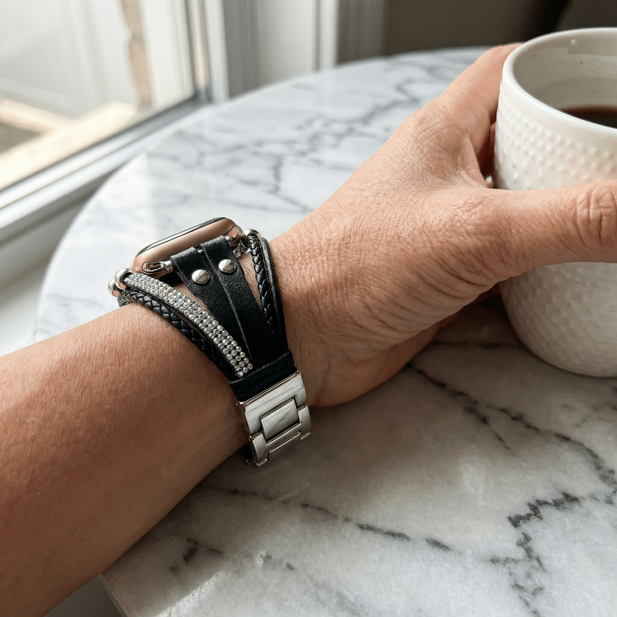 Apple Watch-armbånd med strass til kvinder, model Mélona