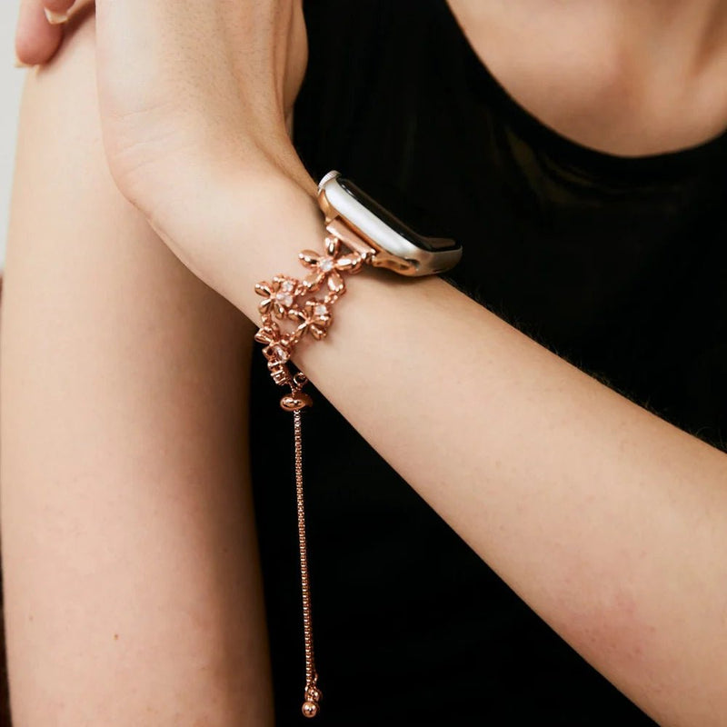 Bracelet Apple Watch, au style fleuri, été printemps, pétales de fleu, modèle Filie - La Boutique du Bracelet