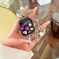 Bracelet Apple Watch, aux charms marin, or ou argent, été printemps, modèle Marina - La Boutique du Bracelet