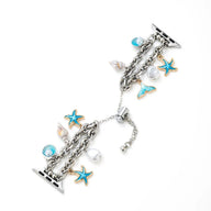 Bracelet Apple Watch, aux charms marin, or ou argent, été printemps, modèle Marina - La Boutique du Bracelet
