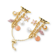 Bracelet Apple Watch, aux charms marin, or ou argent, été printemps, modèle Marina - La Boutique du Bracelet