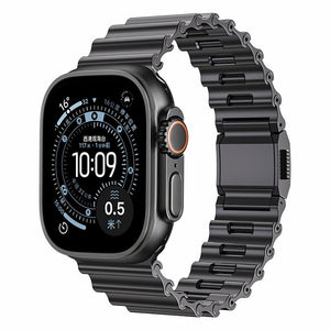 Apple Watch Armband aus Edelstahl, verstellbarer Magnetverschluss, Metallarmband für Herren, robustes und elegantes Accessoire, Modell Jisey