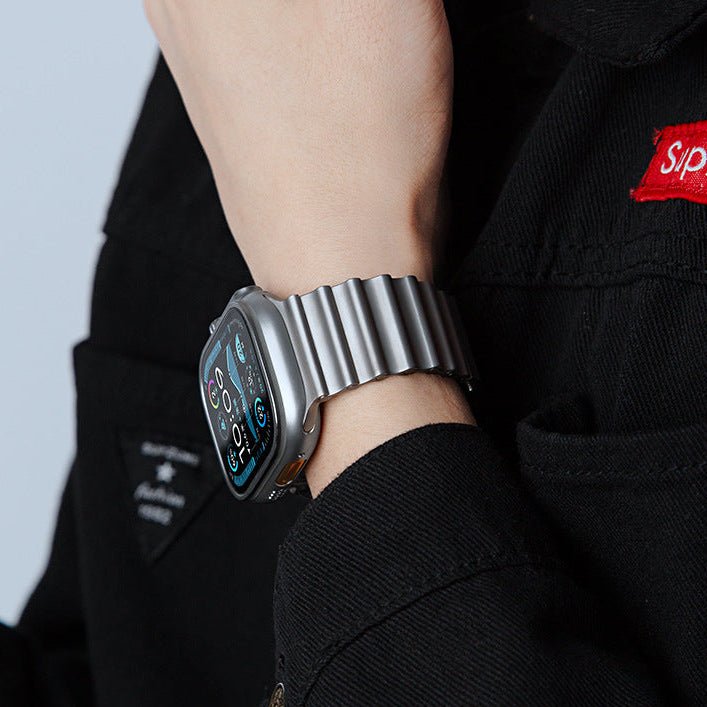Bracciale per Apple Watch in acciaio inox, maglia marina, chiusura magnetica, modello Jisey